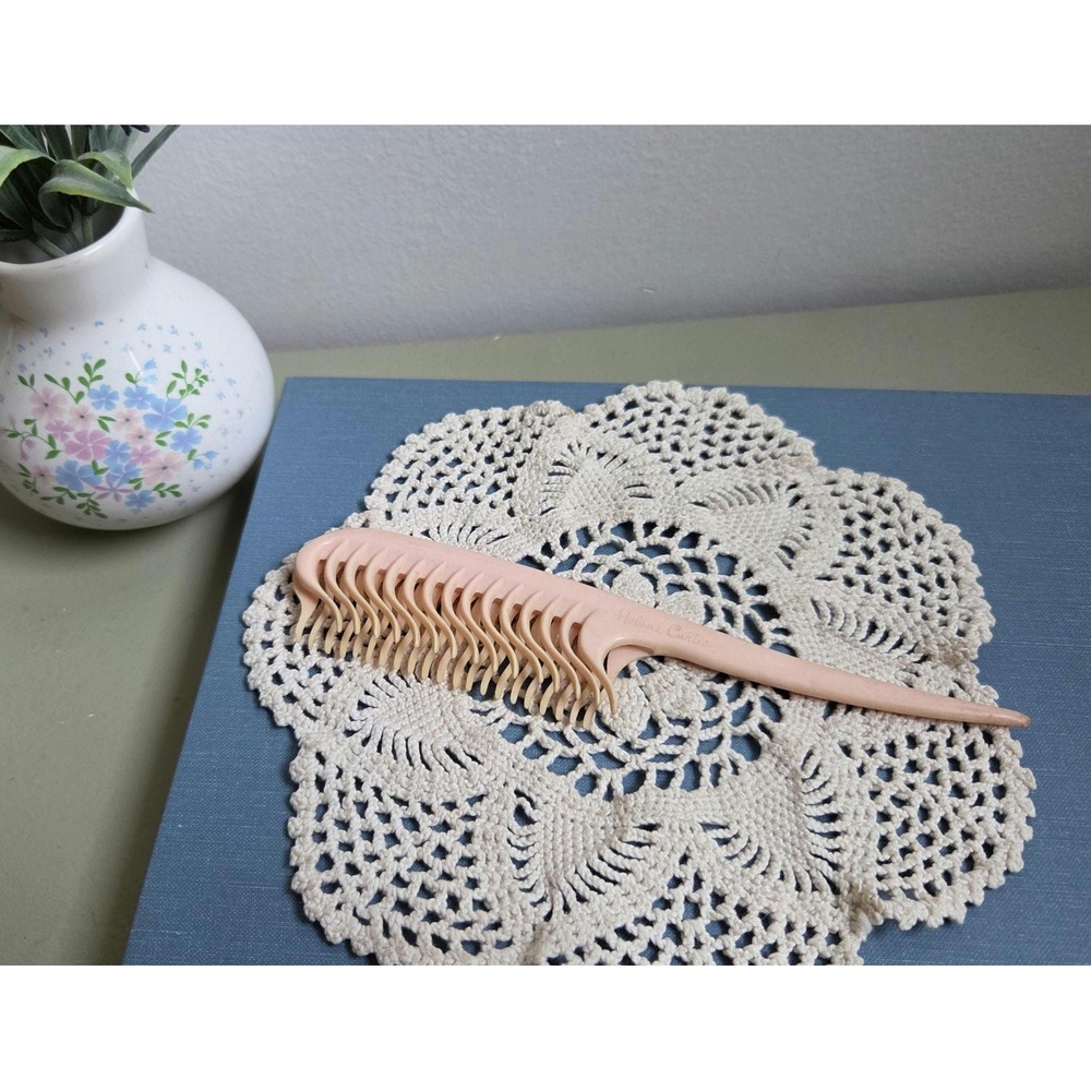 Vintage Helena Curtis Pink Hair Comb – Wavy Flexible Teeth – 8 Inch Beauty Salon